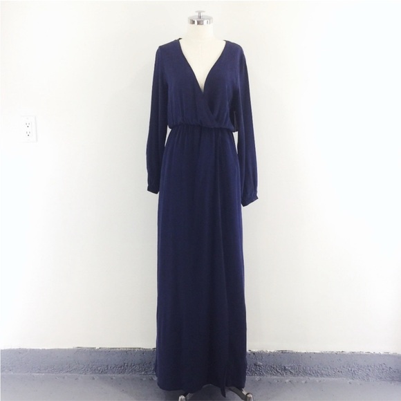 Anine Bing Navy Blue 100% Silk Maxi Dress - Picture 2 of 7